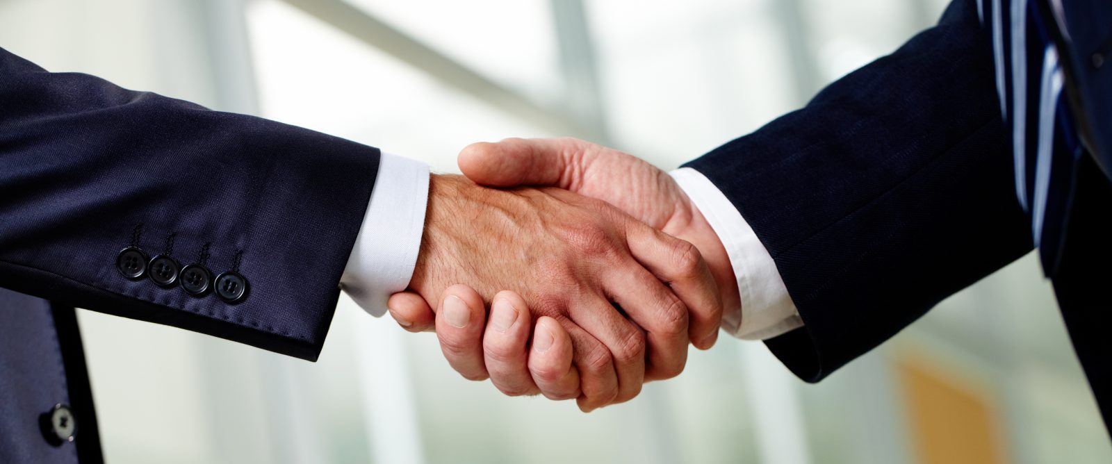 Senior businessman shaking hands as a sign of a successfully concluded deal